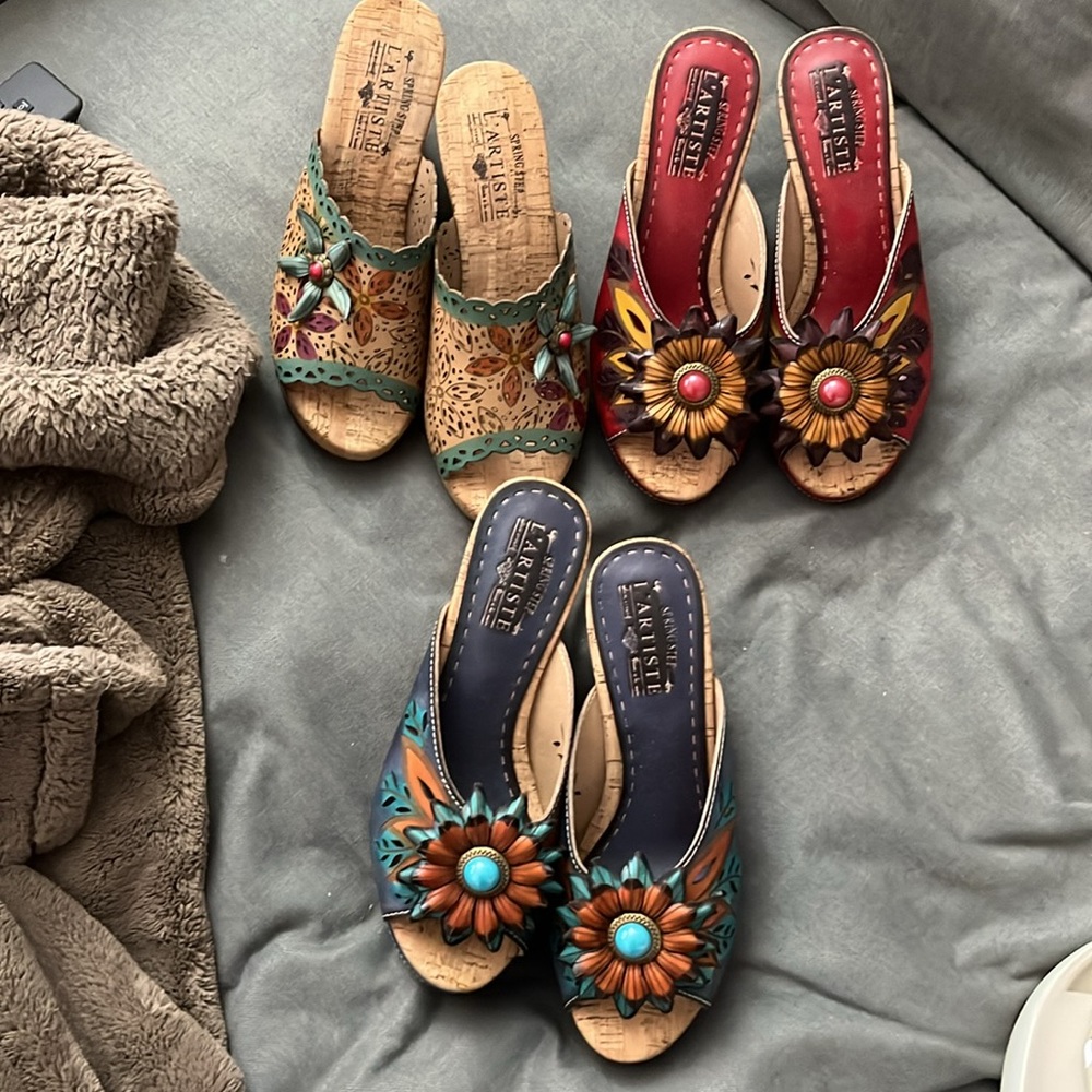 Spring Step Red and Blue Espadrilles Casual Shoes